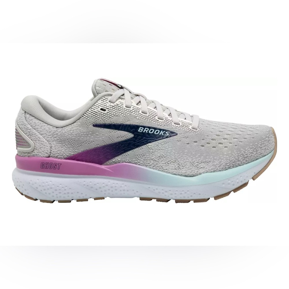 Women’s Brooks Ghost 16 Gray Running Shoes with Breathable Mesh